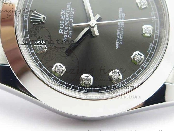 MiroTime 0515 Premium DateJust 41mm 126300 SS Noob 1:1 Best Edition Gray Dial Diam Markers On SS Bracelet A 3594